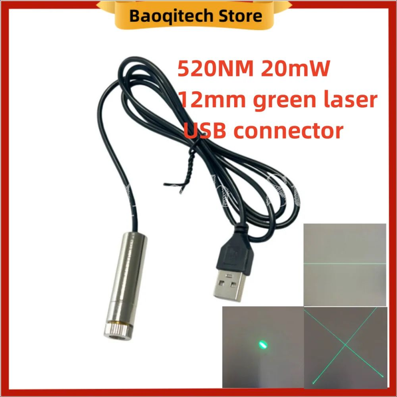 Fiber Laser Source 20W - Lampu laser kepala USB 520NM 20mW,