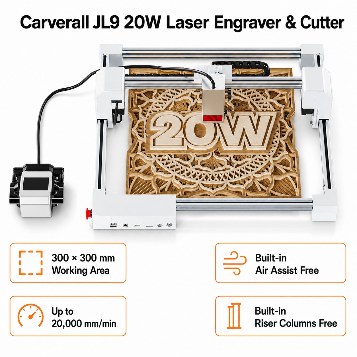 Industrial Handheld Laser Engraver - Carverall JL9 20W Mesin Pengukir dan