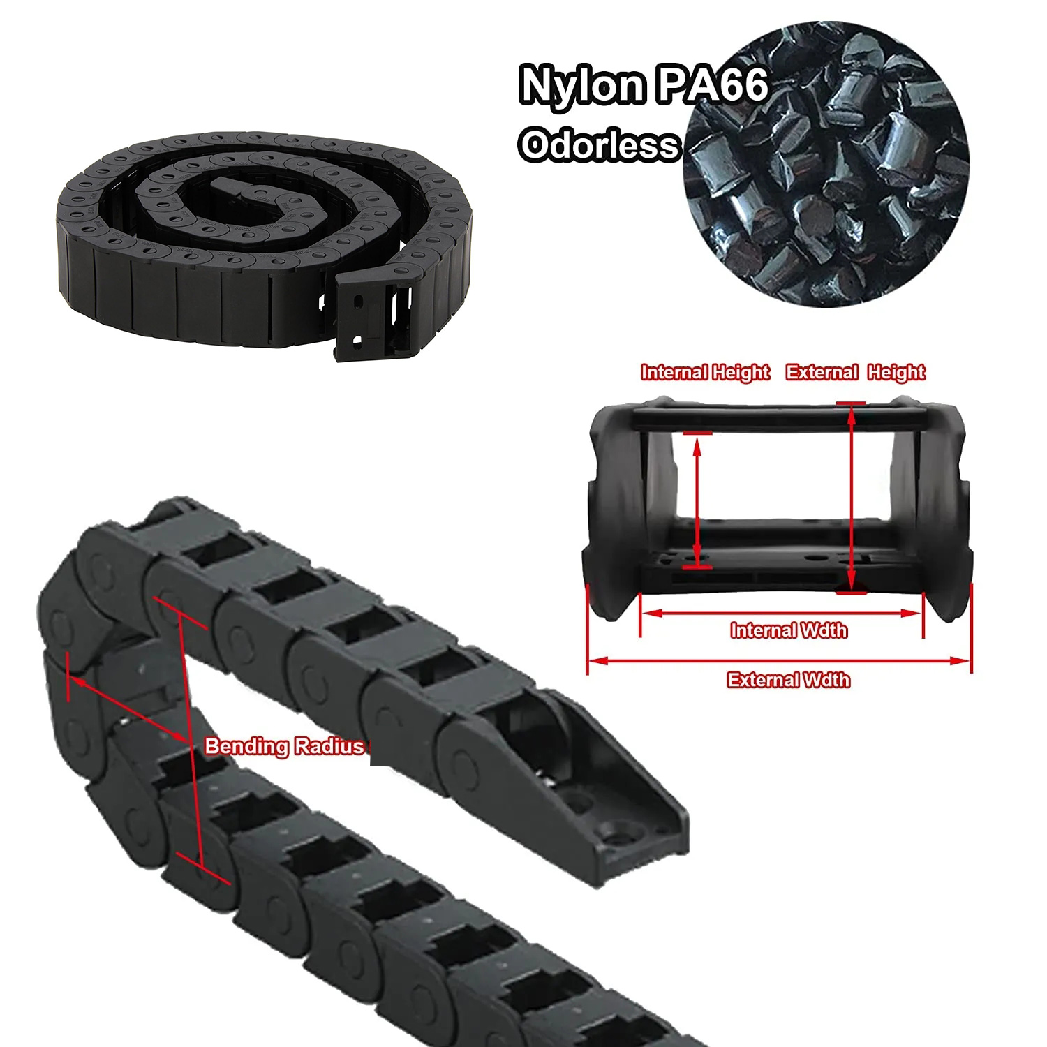 10x15mm 15x30mm 15x50mm 18x25m - Drag Chain Cnc ulasan dan harga